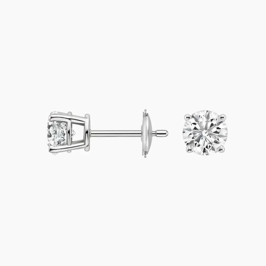 Round Diamond Stud Earrings