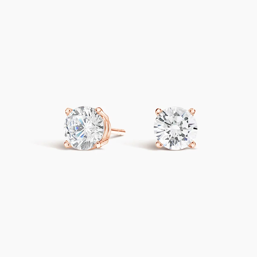 Round Diamond Stud Earrings